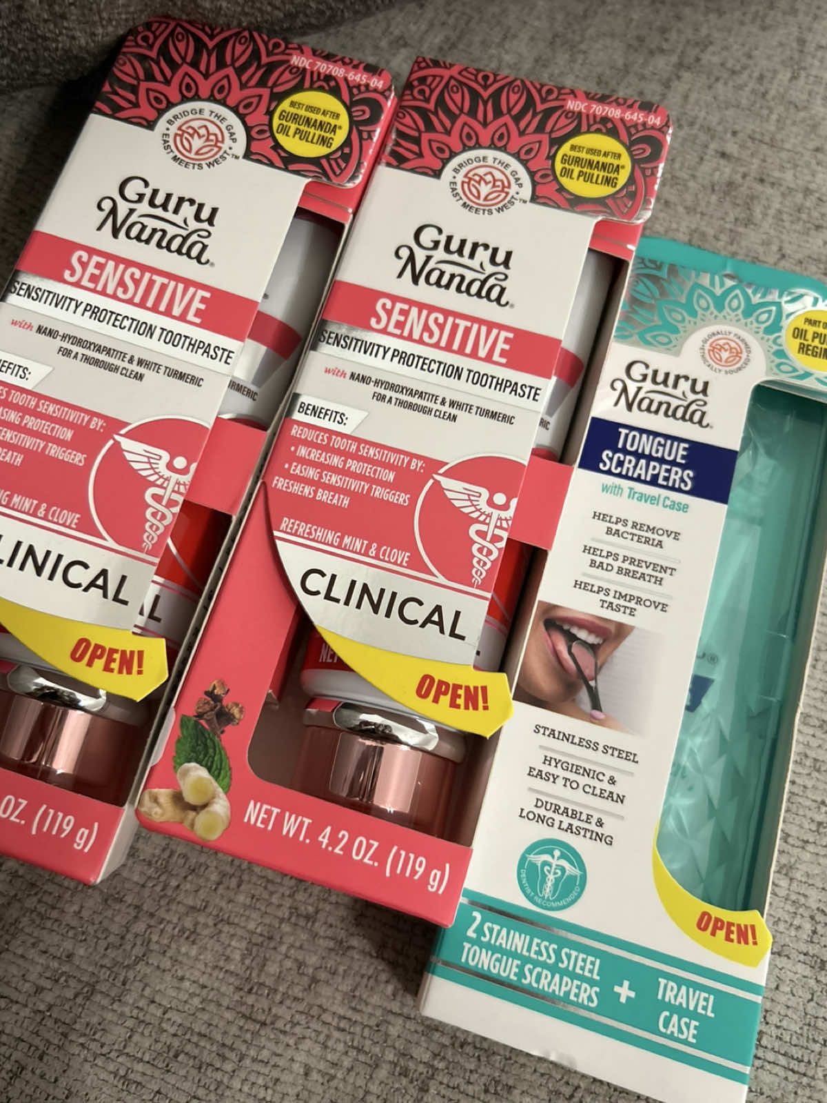 TikTok post by @nikkirivass for Gurunanda. Caption reads: 😁@GuruNanda LLC #oralcare #gurunandaproducts....