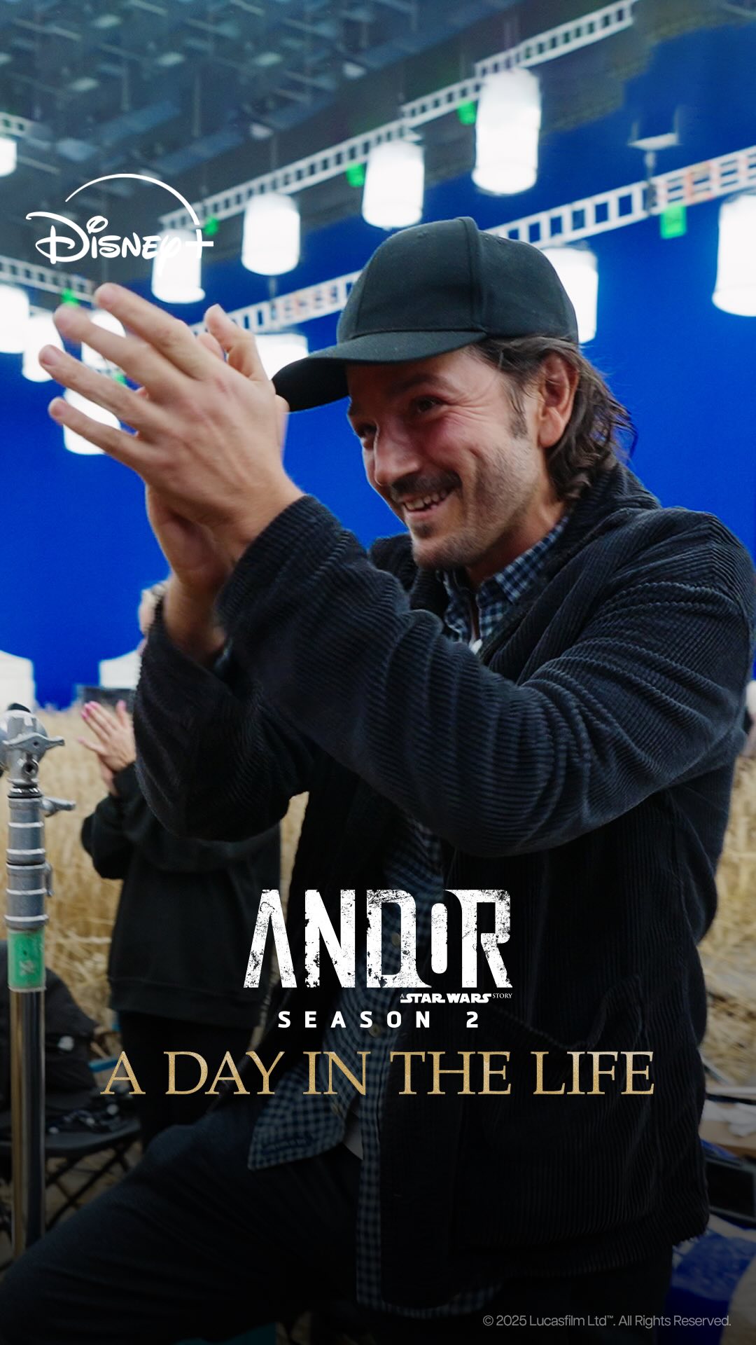 Instagram post by @diegoluna_ for Star Wars. Caption reads: Follow along with Diego Luna as he takes us behind....