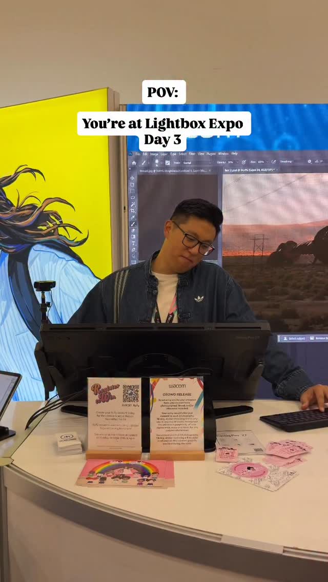 Instagram post by @tedslittledream for Wacom. Caption reads: we’re all running on vibes today 😅

#lightboxexpo....