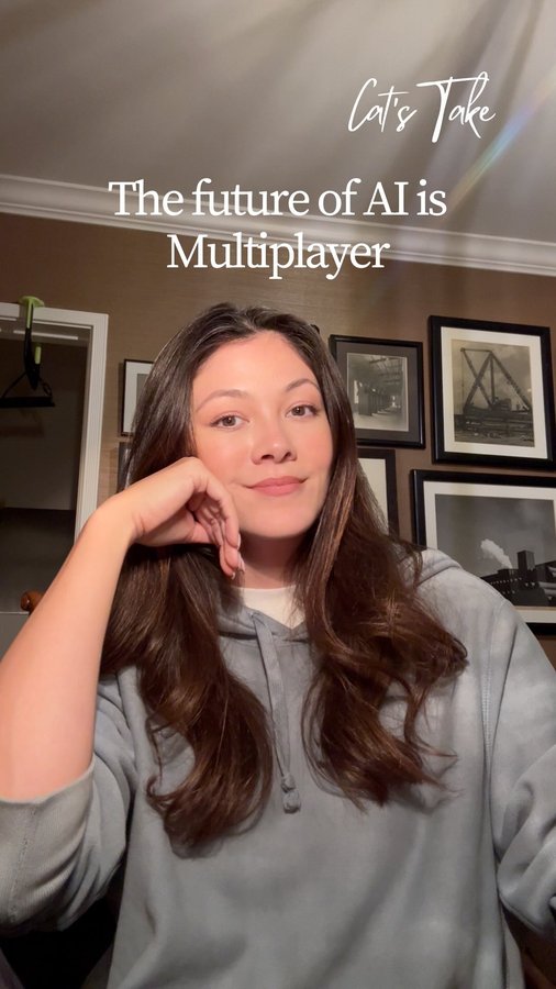 Instagram post by @askcatgpt for Miro. Caption reads: “Multiplayer AI” refers to when you and your other....