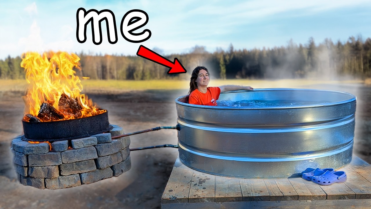 YouTube post by @EmilyTheEngineer for Brilliant.org. Caption reads: I Built A Redneck Hot Tub.
