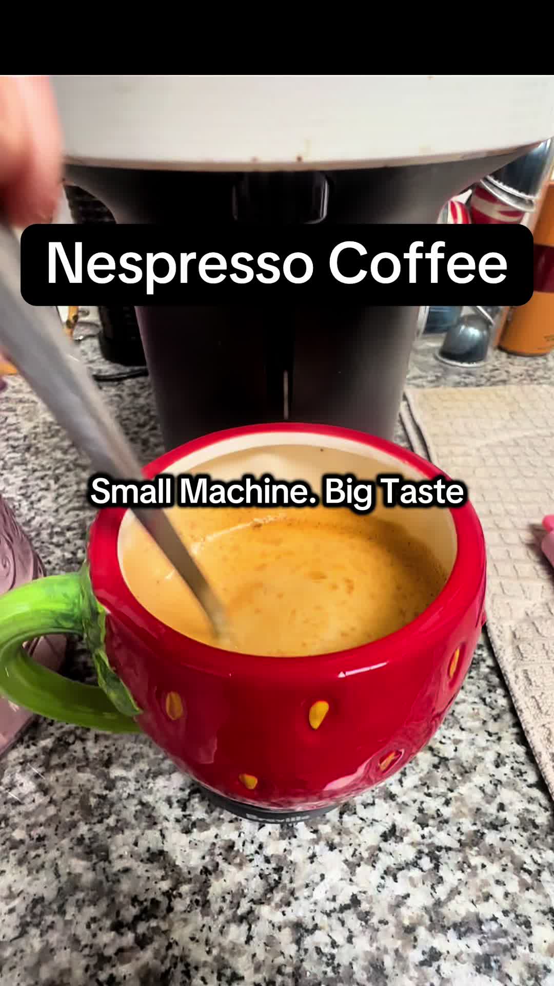 TikTok post by @heathersheartjourney for QVC. Caption reads: This is a wonderful coffee maker the coffee tastes....