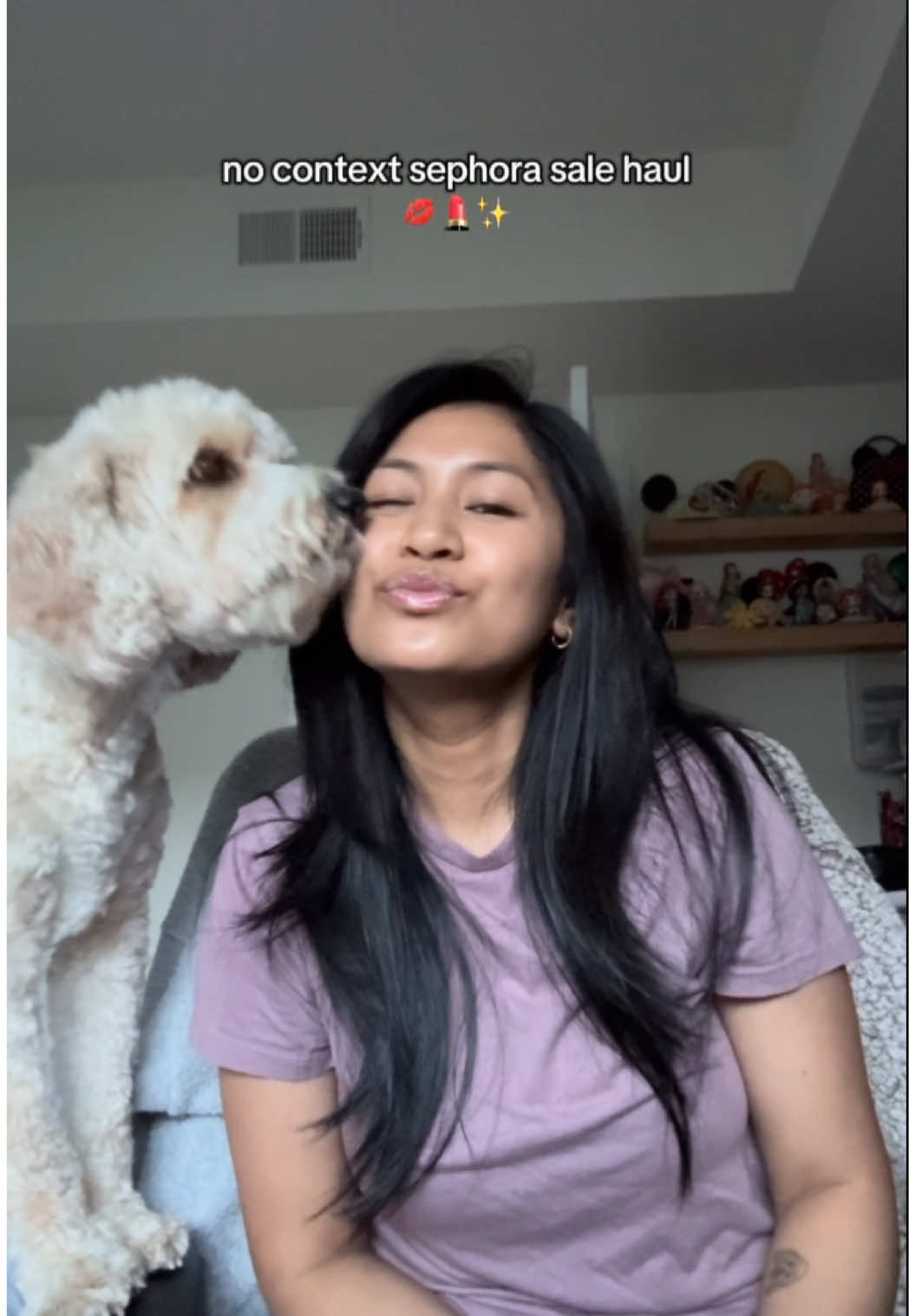 TikTok post by @kristineleigh for Sunday Riley. Caption reads: [...] @ONE SIZE BEAUTY @Charlotte Tilbury @Sunday....