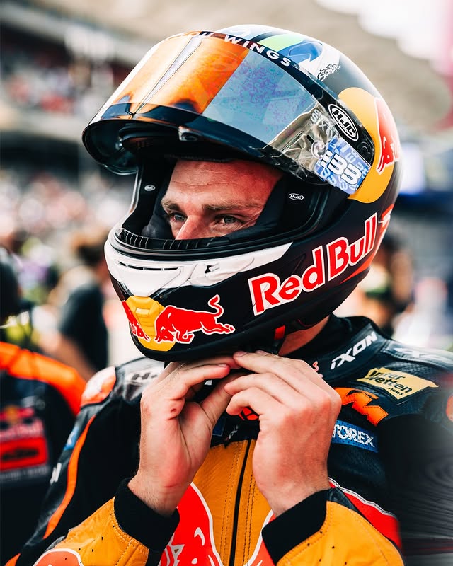 Instagram post by @bradbinder for HJC Helmets. Caption reads: 12th again today. It’s been a tough weekend,....
