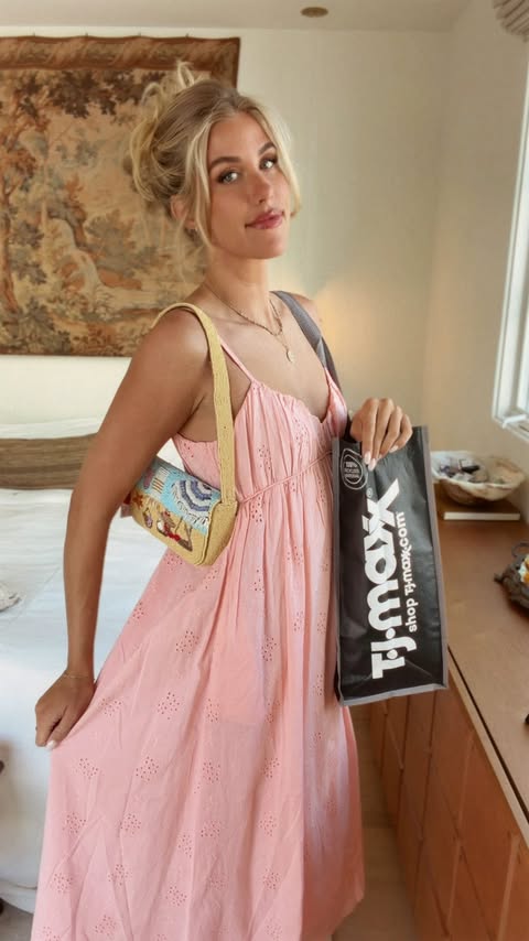 Instagram post by an influencer for TJ Maxx. Caption reads: [...] Coast summer wardrobe one @TJMaxx clearance....