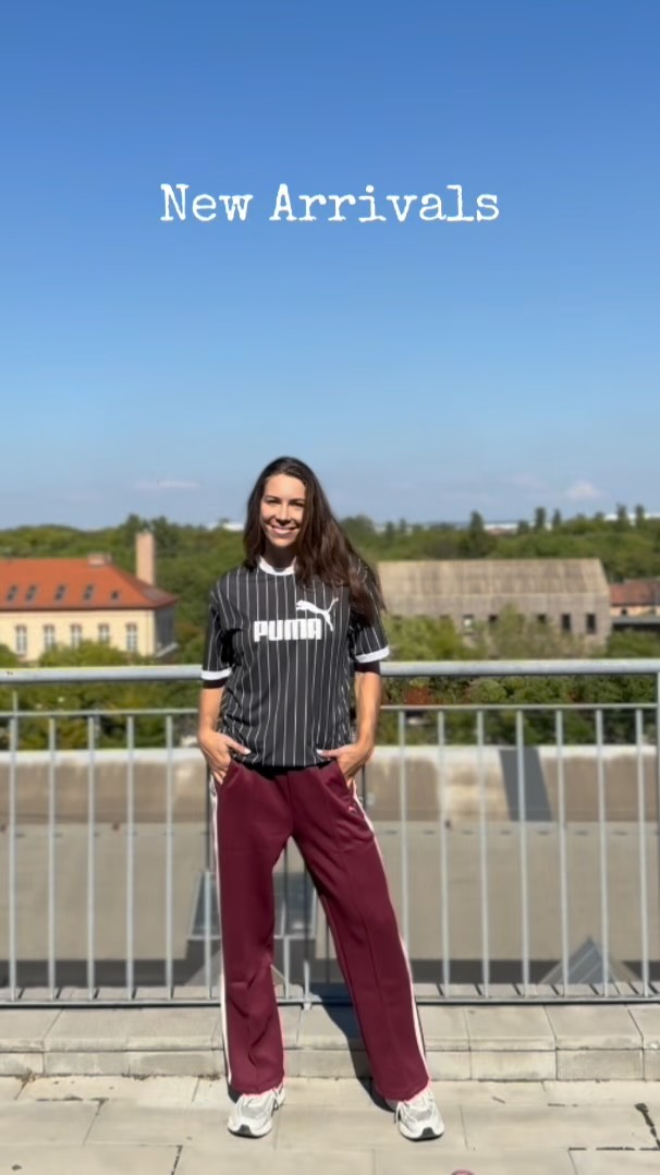 Instagram post by @emily_boelk for PUMA DE/AT/CH. Caption reads: #NewArrivals 📦

I love the sweater from the last....