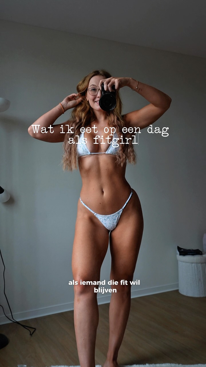 Instagram post by @kateryna_fitlife for Myprotein Nederland. Caption reads: WAT IK EET OP EEN DAG 💖 BALANCEDD

In....