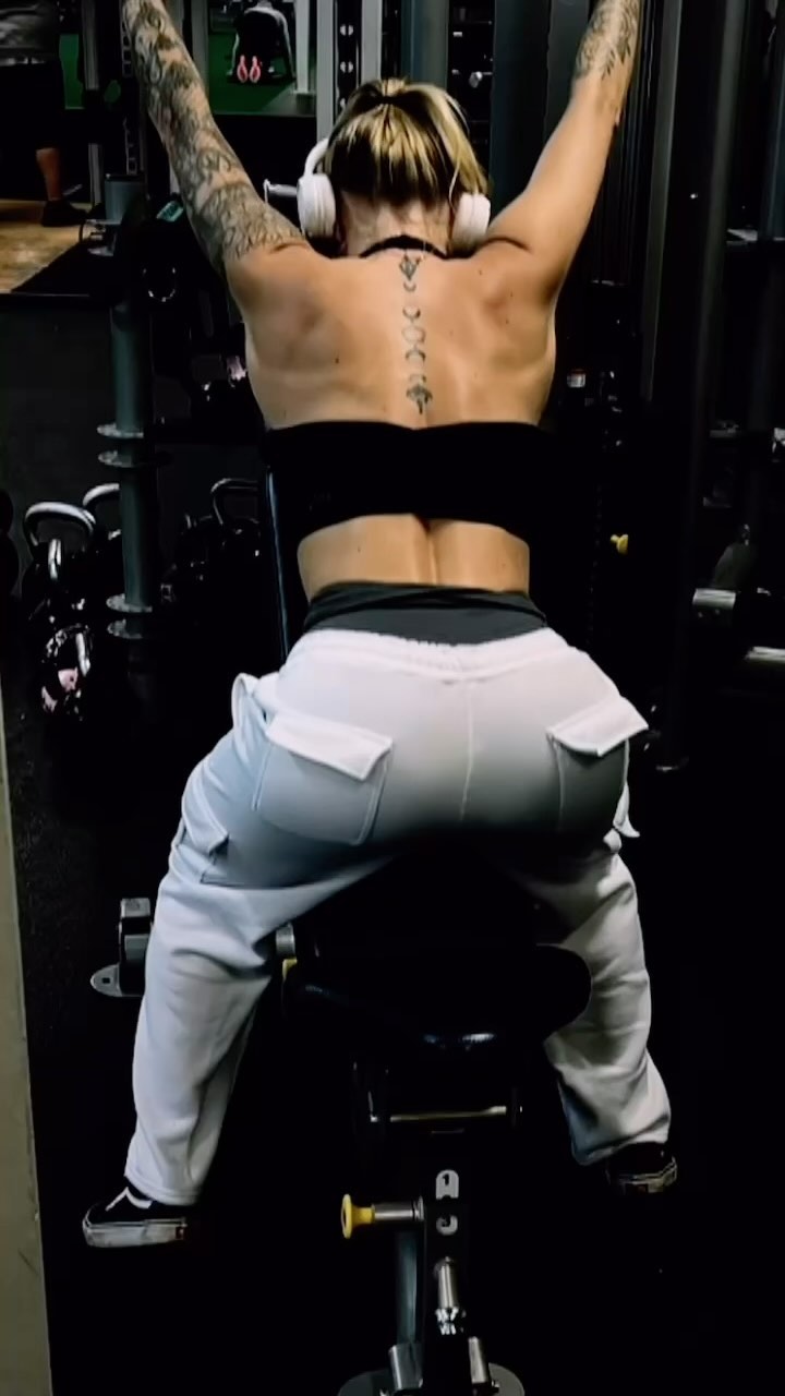 Instagram post by @katieonimus for Vital Apparel. Caption reads: Nice back day on a rainy afternoon 🤤😏....