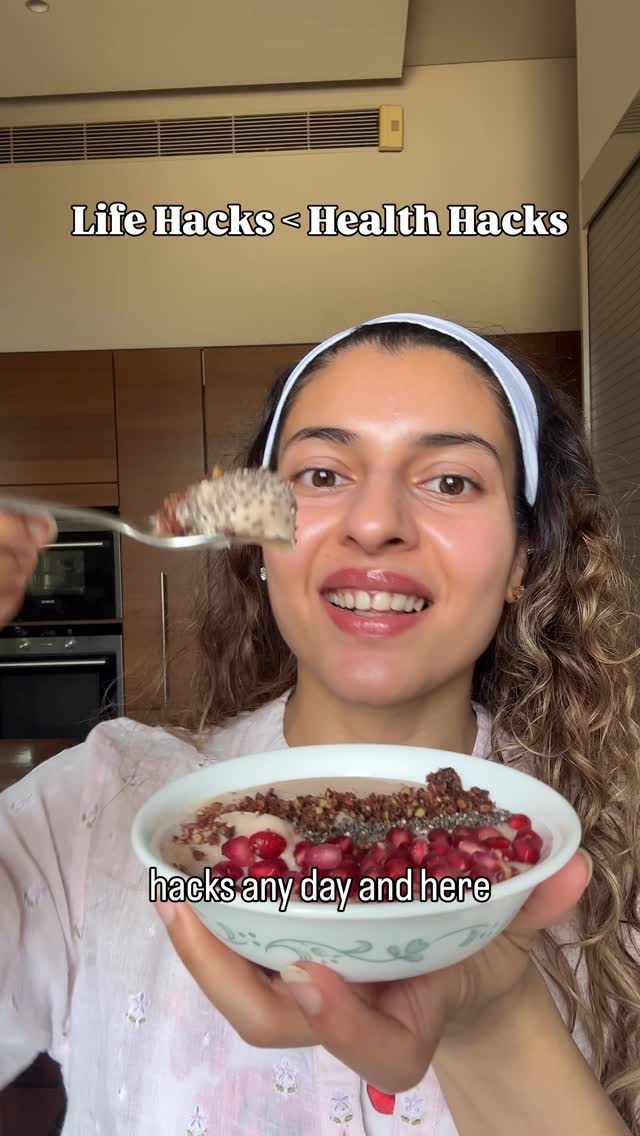 Instagram post by @vinitamungi_plantbased for The Co Being. Caption reads: Health hacks > life hacks 💯 Here are 2 easy ways....