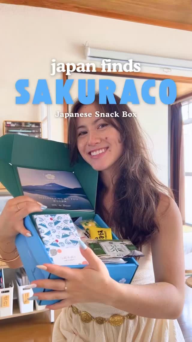 Instagram post by @ashleyrosepeters for Sakuraco. Caption reads: [...] it to mt. fuji 😭🗻 so this month’s Sakuraco....