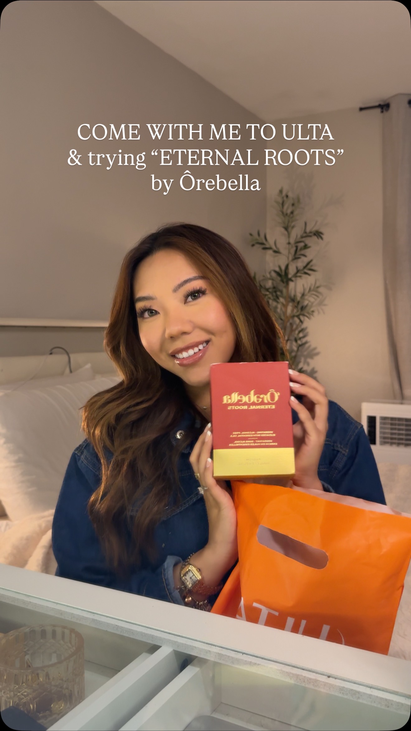 Instagram post by @pearlyangg for Orebella. Caption reads: [...] new favorite scent, ETERNAL ROOTS by....