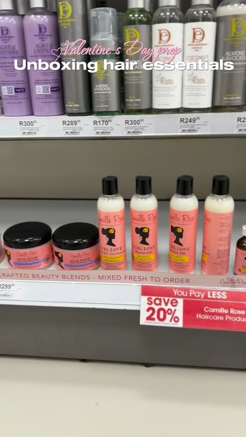 Instagram post by @okuhle_lerato for Camille Rose. Caption reads: [...] for Vday? 💁🏽‍♀️ Hair essentials by....