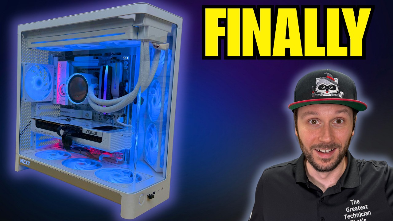 YouTube post by @SalemTechsperts for NZXT. Caption reads: [...] PARTS LIST: NZXT H6 RGB Case (gifted) AMD....