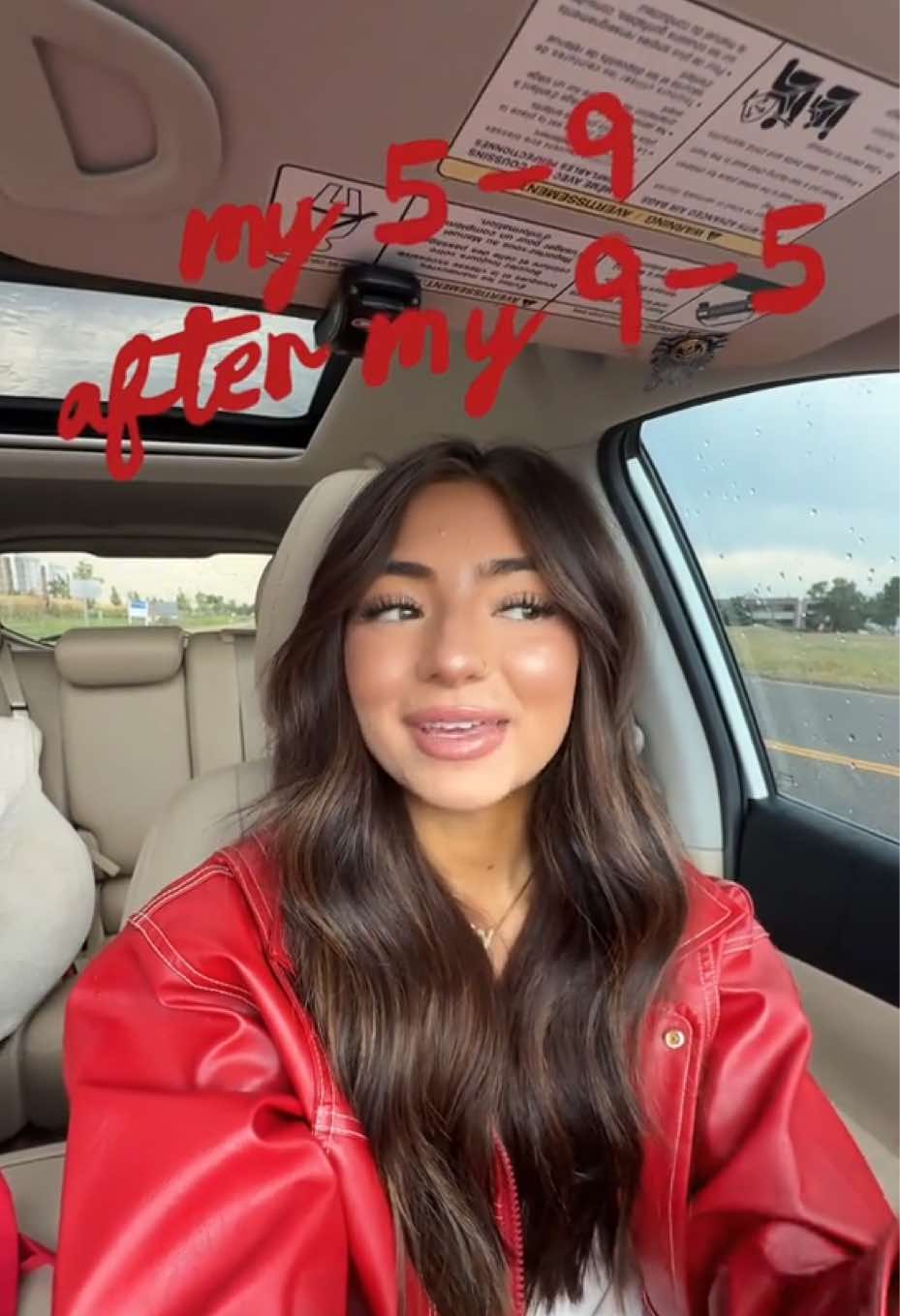 TikTok post by @oliviaowassa for Filofax. Caption reads: MY 5:00-9:00 AFTER MY 9:00-5:00 💋🍓🚗🍒💄 #fyp....