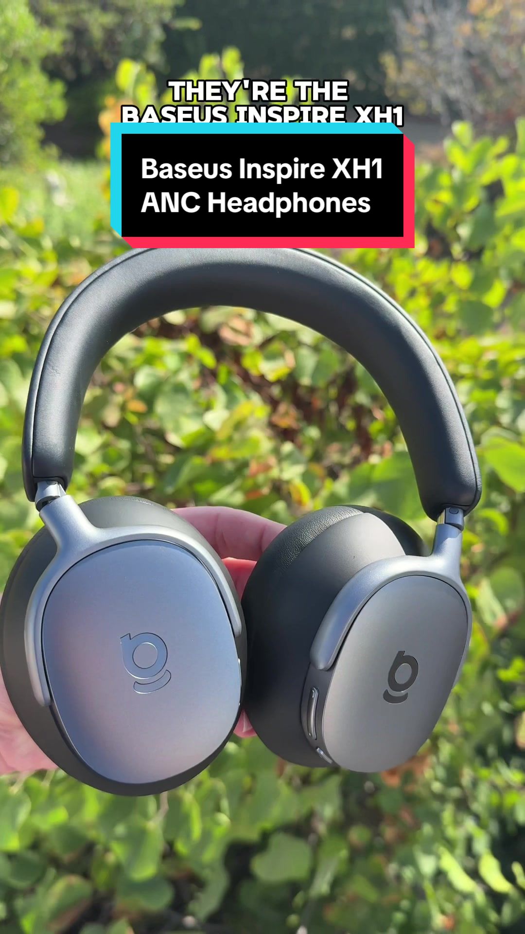 TikTok post by @trutech for Baseus. Caption reads: These are the @Baseus Inspire XH1 headphones which....