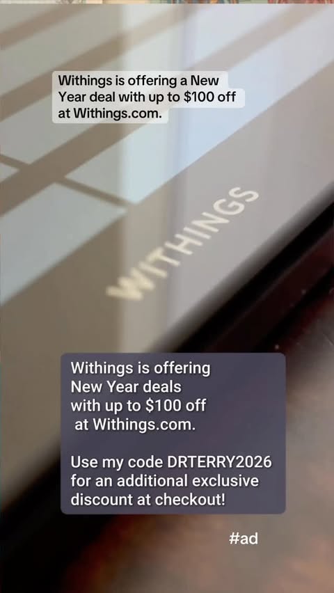 Instagram post by @drterrysimpsonmd for Withings. Caption reads: [...] helps you build habits that last.....