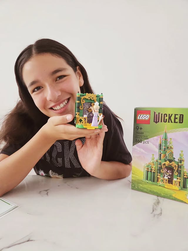 Instagram post by @childblogger for The Connect Agency. Caption reads: Oh my Oz! 🩷💚 To celebrate the release of Wicked....