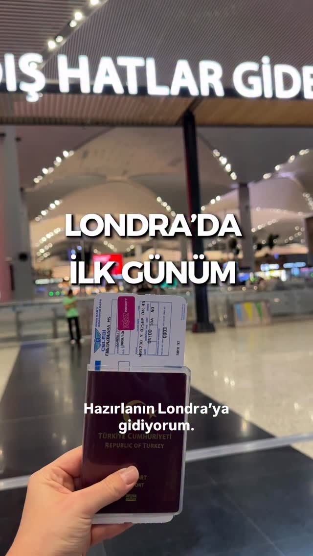 Instagram post by @geziontheway for Holafly. Caption reads: Hazırlanın Londra’ya Gidiyorum 🇬🇧✈️

Biletimi....