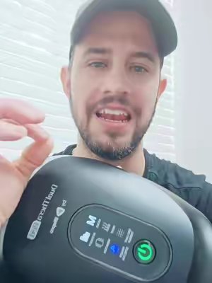 TikTok post by @electrovict for Lifepro Fitness. Caption reads: I LifePro Hand Massager with Red LED Light....