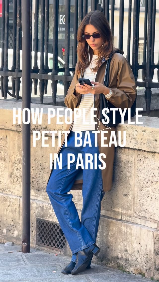 Instagram post by @thestylearchivist for Petit Bateau. Caption reads: How people style @petitbateau in Paris, what’s....
