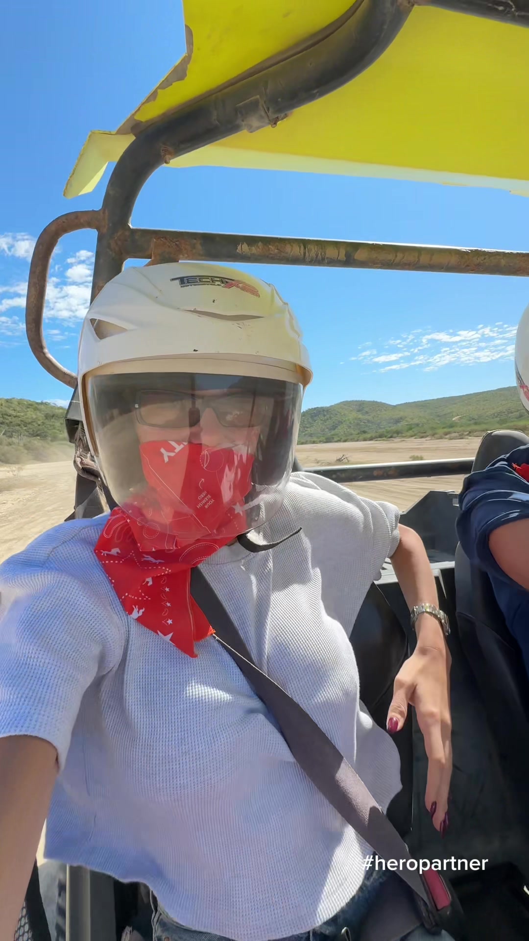 TikTok post by @halliebatchelder for Hero Cosmetics. Caption reads: Had so much fun on this little atv excursion in....