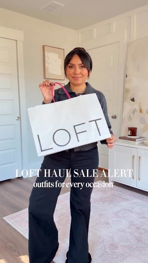 Instagram post by @rachelmirandablog for LOFT. Caption reads: Type OUTFITS for details! 🛍️
A @loft haul you....