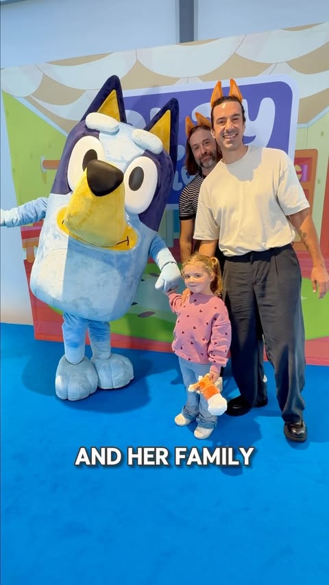 Instagram post by @twomenandalady_ for Bluey. Caption reads: AD | As a family we LOVE @officialbluey! And with....