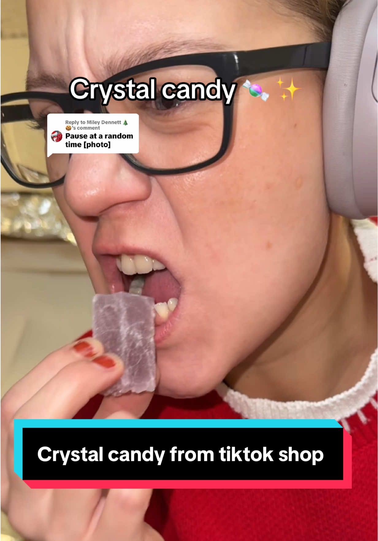 TikTok post by @justholl for ChamoyGuysUK. Caption reads: [...] to @Miley Dennett 🎄🍪 🤤 ✨from....