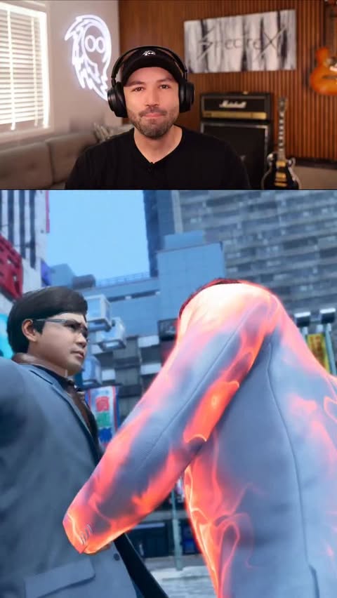 Instagram post by @spectrexgaming for SEGA. Caption reads: [...] #YakuzaKiwami3 #DarkTies #gamingontiktok....