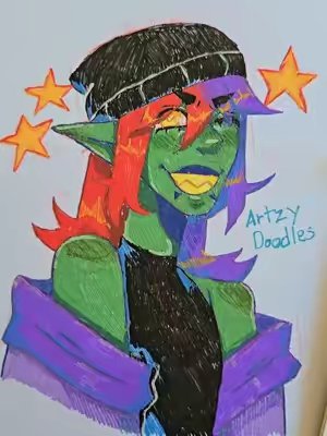 TikTok post by @_artzydoodles_ for Shuttle Art. Caption reads: [...] already obsessed with these pens from....