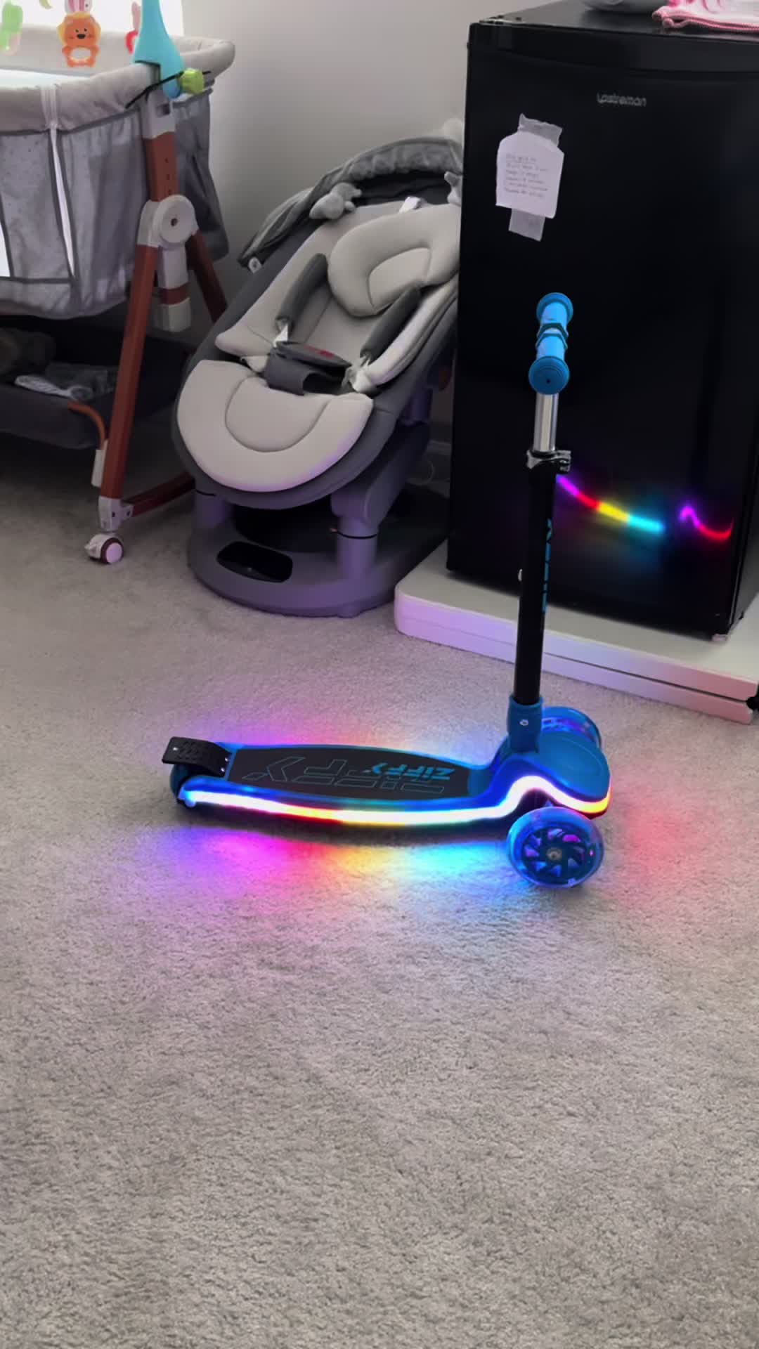 TikTok post by @shop.with.alainee for Joyfy. Caption reads: [...] #lightupscooter #toys #besttoys @Joyfy-US....