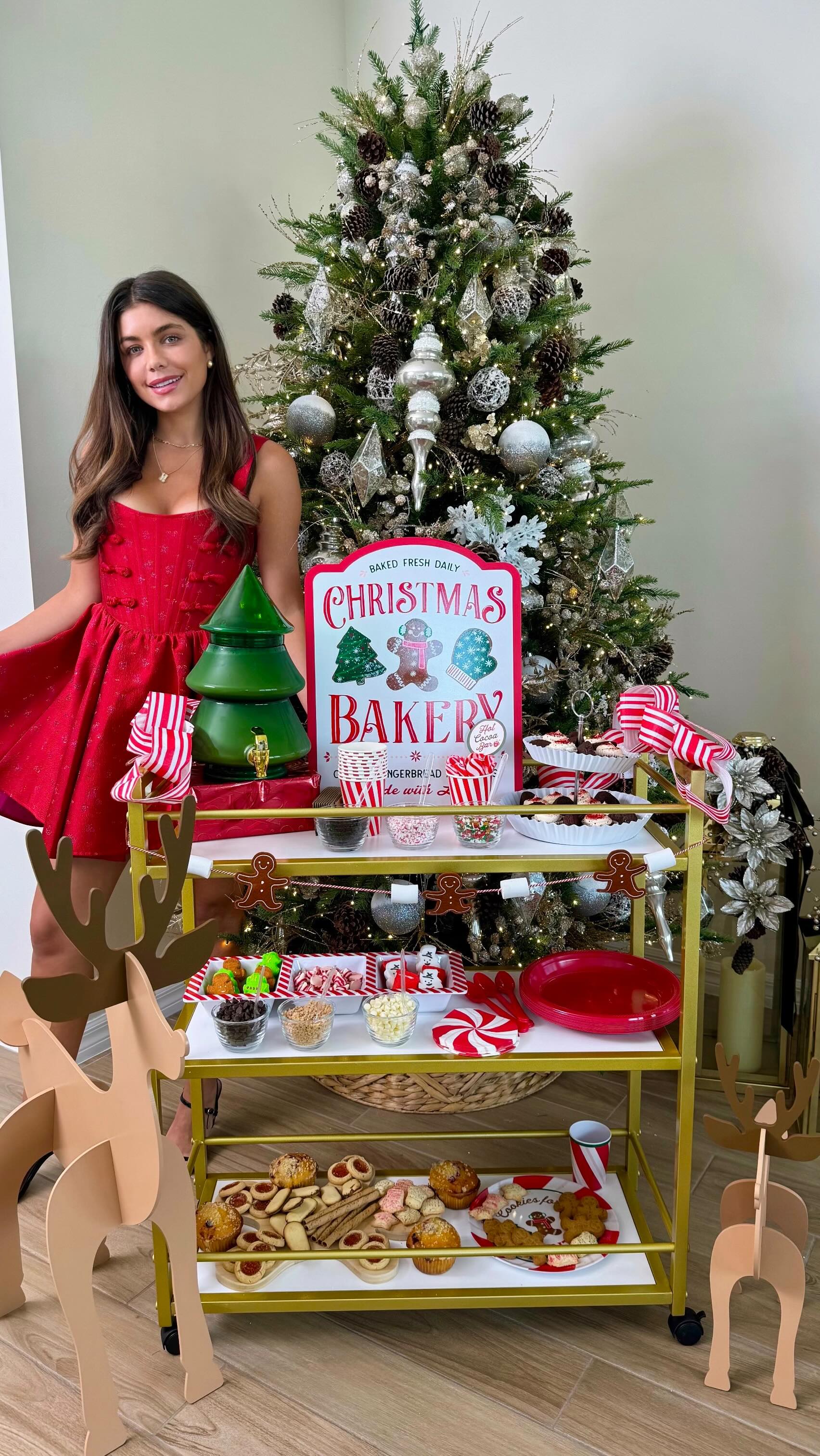 Instagram post by @hannahann for Party City. Caption reads: Life’s better when it’s sweet and warm 🍫🍪🎄 A....