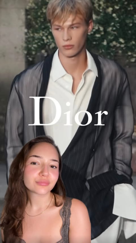 Instagram post by @aryasubasi for Dior. Caption reads: Dior Men Spring 2027 by @jonathan.anderson 🩵....