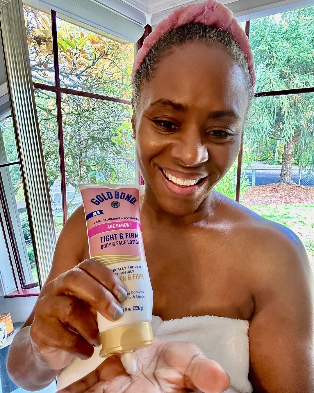 Instagram post by @perrsnicketee for SheSpeaks. Caption reads: #ad I’ve been on a journey to find skincare that....