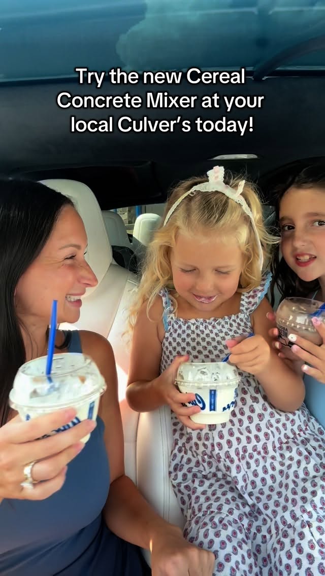 Instagram post by @oxleyfamily for Culver's. Caption reads: #ad Told the girls we were grabbing dinner… but....