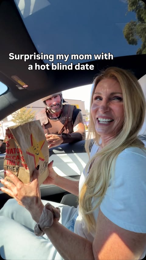 Instagram post by @zane for Carl's Jr.. Caption reads: [...] mom up on a blind date for her bday lol....