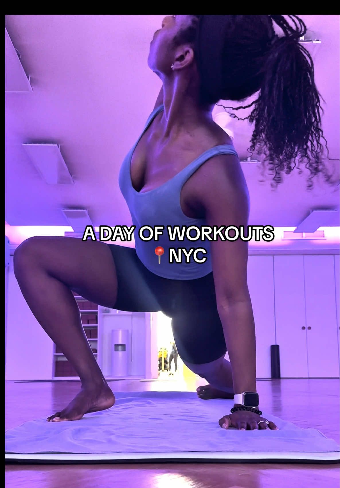 TikTok post by @rosemarie.tv for Avène. Caption reads: A day of workouts: 45 min run- @Mile High Run Club....