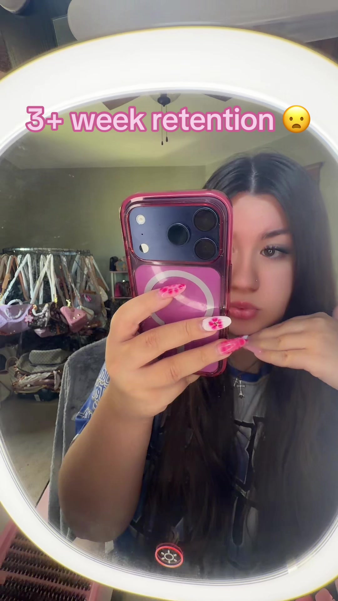 TikTok post by @byp.kendall for uCoolMe Lashes. Caption reads: [...] 8 months now with no....