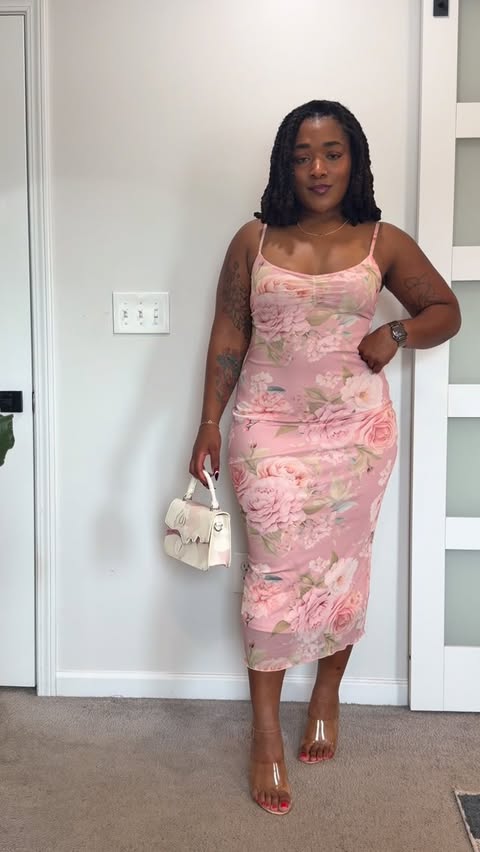 Instagram post by @savewithsydney for Walmart. Caption reads: #walmartpartner Wore this pink and white floral....