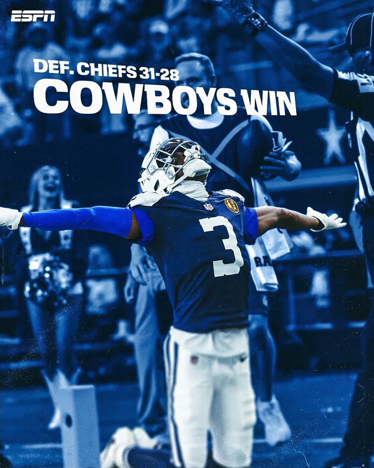 Instagram post by @adamschefter for ESPN. Caption reads: COWBOYS TAKE DOWN THE CHIEFS IN A THANKSGIVING....