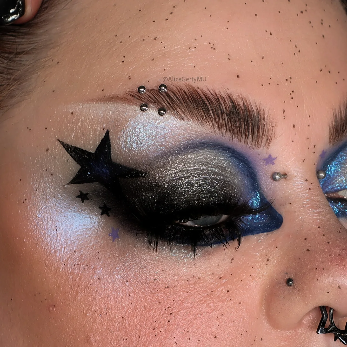 Instagram post by @alicegertymu for Natasha Denona Beauty. Caption reads: [...] You Dew You Eyelashes⁣ 💙....