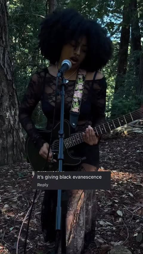 Instagram post by @ferasflame for Fender. Caption reads: black evanescence okay pur🫣 what do yall think....