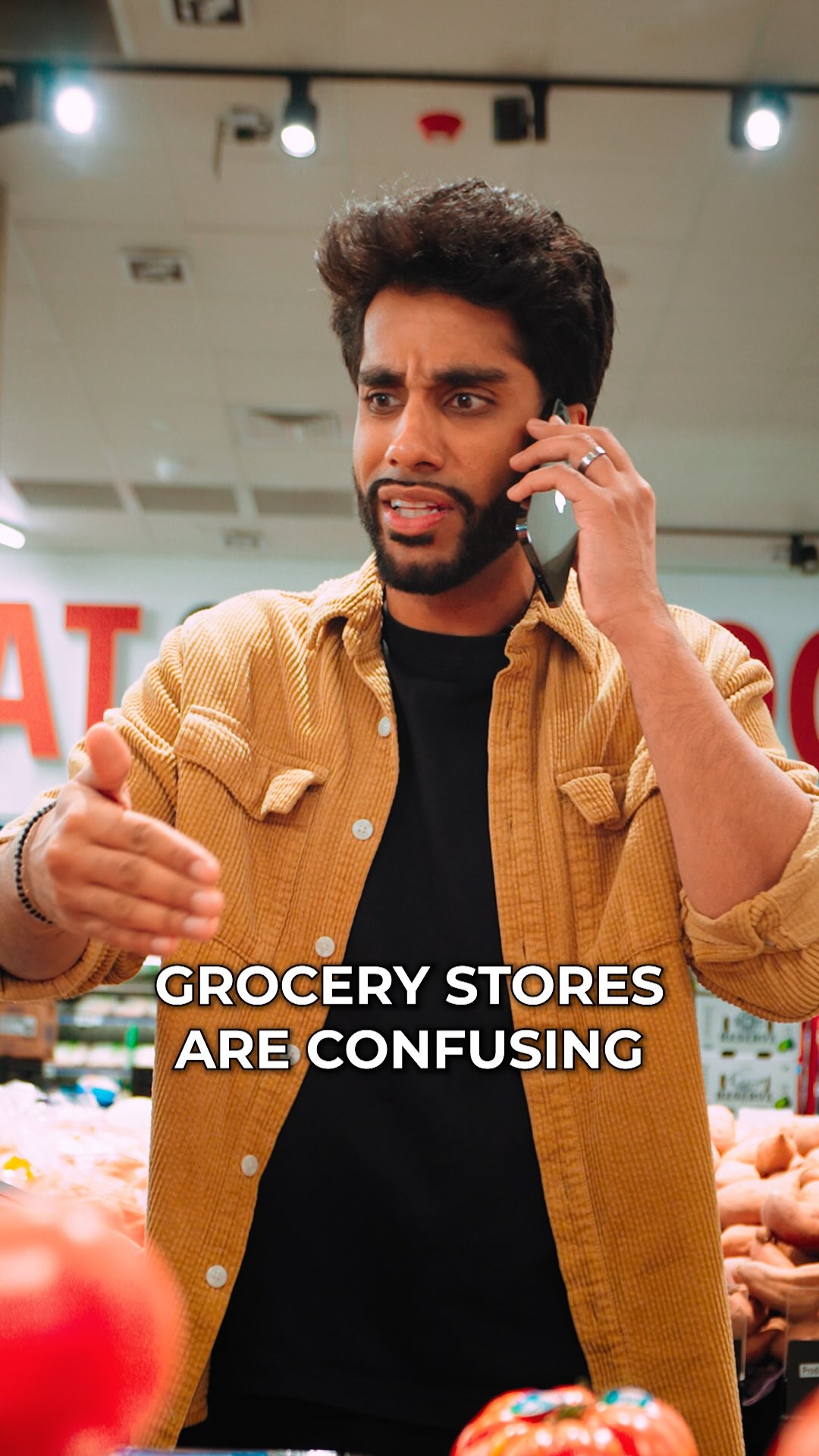 Instagram post by @youtwotv for Amazon Fresh. Caption reads: when you send your man to the grocery store....