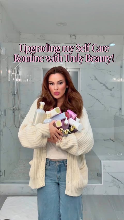 Instagram post by @gabby.wells for Truly Beauty. Caption reads: [...] to upgrade my self care routine with....