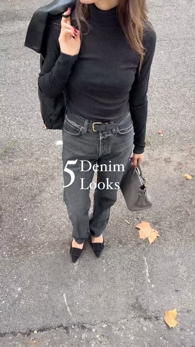 Instagram post by @felicitymbird for AGOLDE. Caption reads: AD / Denim inspo, some work I did for @agolde....