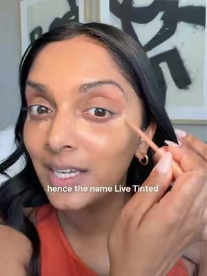 TikTok post by @deepica for LIVE TINTED. Caption reads: [...] 5 minute makeup routine you need 🧡 @Live....