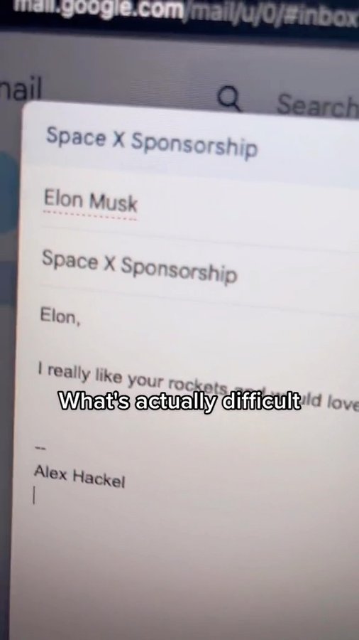 Instagram post by @teflon_musk for SpaceX. Caption reads: @spacex marketing team?☝️🔥 @alexhackel [...].