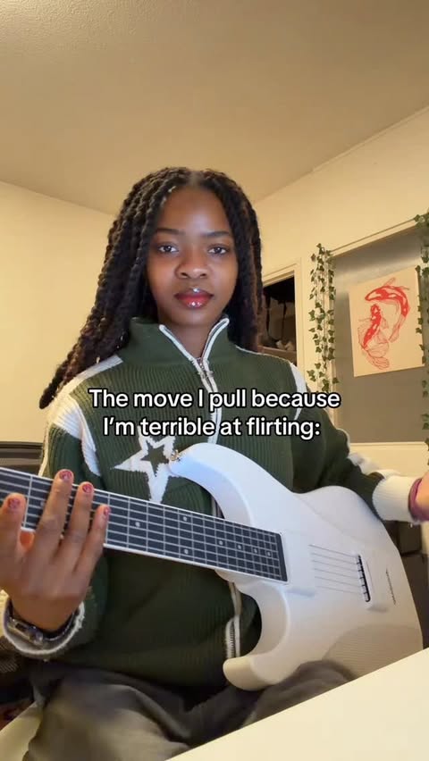 Instagram post by @beccasmelodies for Aeroband. Caption reads: i tried 💔 guitar from @aerobandofficial #guitar....