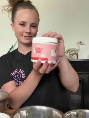 TikTok post by @itsjustmepaiten for Fifth & Fido. Caption reads: Come feed my 8 dogs with me @Fifth & Fido....