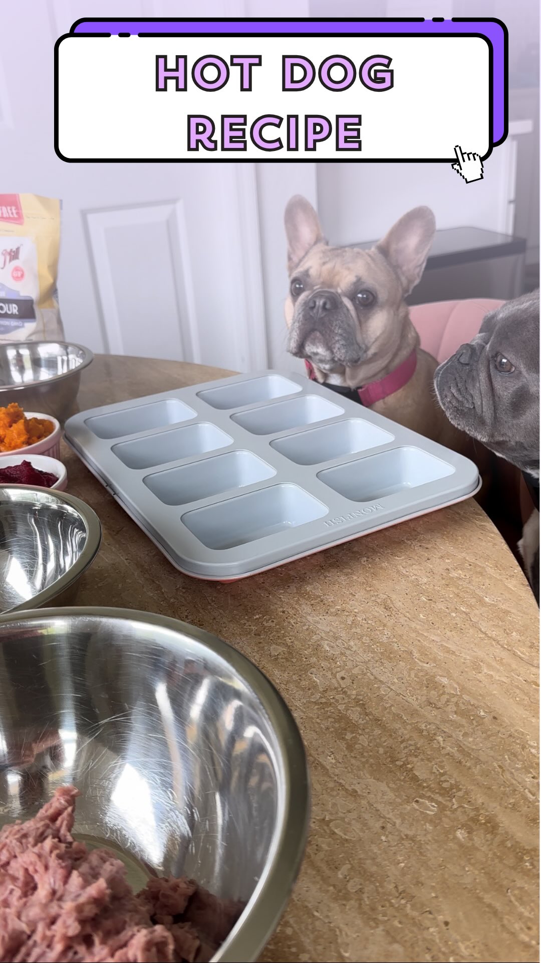 Instagram post by @lavenderandlatte for Oscar Mayer. Caption reads: Here’s how to make our dog friendly hot dogs!....